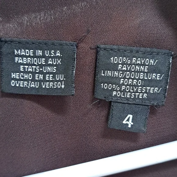 Liz Claiborne Fall Leaf Design Sheer Overlay Layered Maxi Dress. Size 4 - Picture 11 of 12